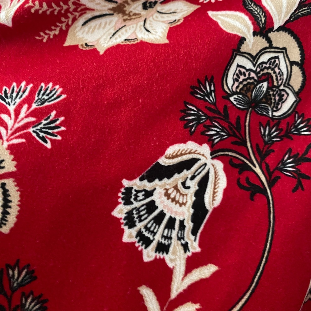 Lane Bryant Red Floral Blouse 26/28 County Cowgirl Cottagecore Boho Chic Flowy - Picture 5 of 8